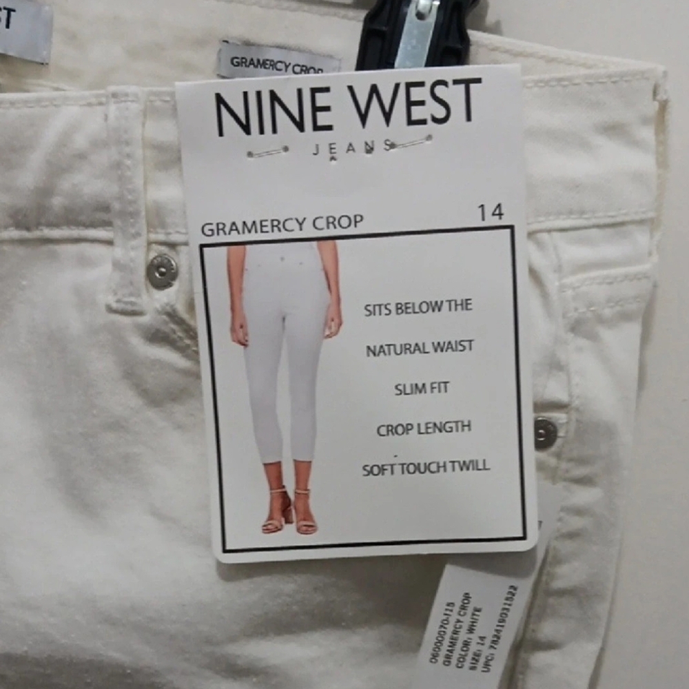 Nine West Women's White Slim Fit Cropped Jeans - Picture 4 of 8